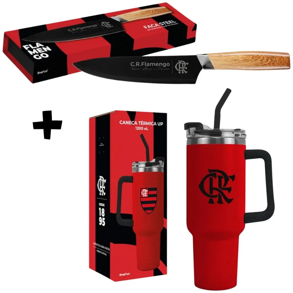 Kit Linha Churrasco Casa Flamengo Oficial Presentes Rubro-negro - 1