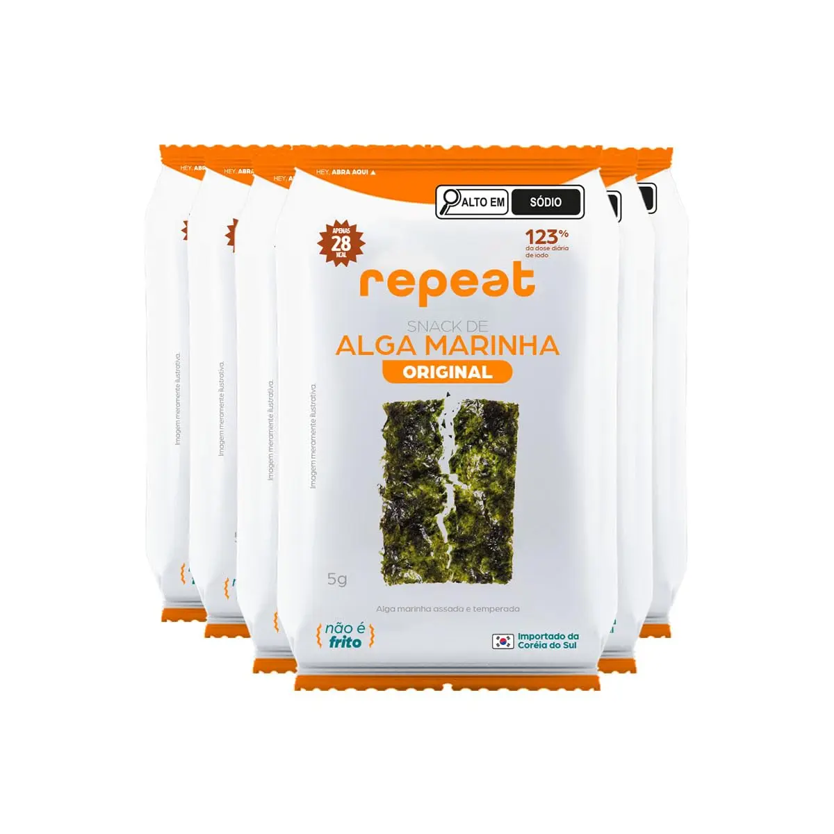 Kit 6X: Snack de Alga Marinha Tradicional Repeat 5g