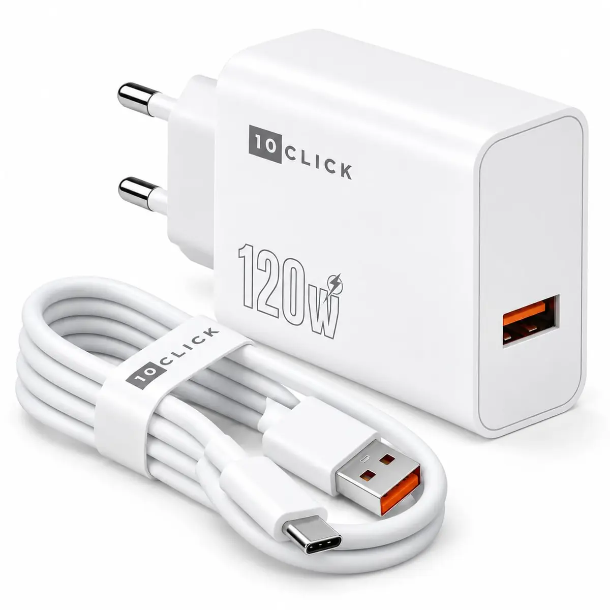 Carregador 10CLICK® 120W Super Turbo USB-C Tipo-C Para Notebook | iPhone 17 16 15 Pro Max, Samsung Galaxy MacBook Xiaomi Motorola, iPad Tablets Drones Stralink Mini, Fonte PD3.0, Premium - 1