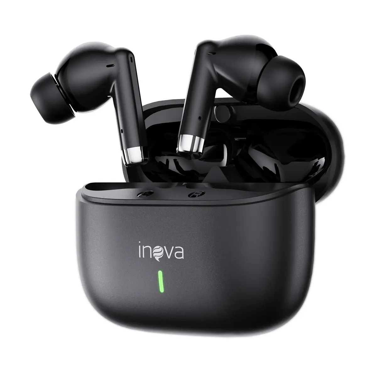 INAVA Fone de Ouvido Sem Fio Bluetooth, 50 Horas Autonomia, Proteção IPX6, Áudio Estéreo Hi-Fi, 4 Microfones Cancelamento Ruído ENC, Compatíveis iPhone e Celulares Android(Preto)