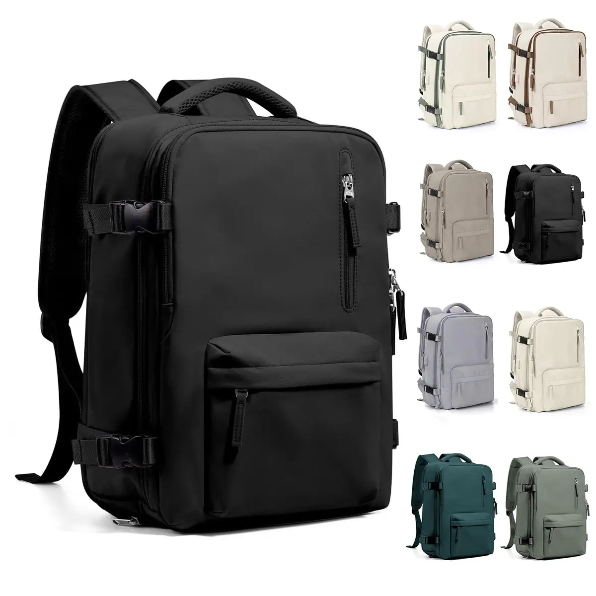 Mochila Viagem, Mochila Feminina Avião,40L Impermeável & Expansível,com Porta USB, Mochila Notebook Masculina Grande para Trabalho Casual Esportes Hiking Escolar Presente