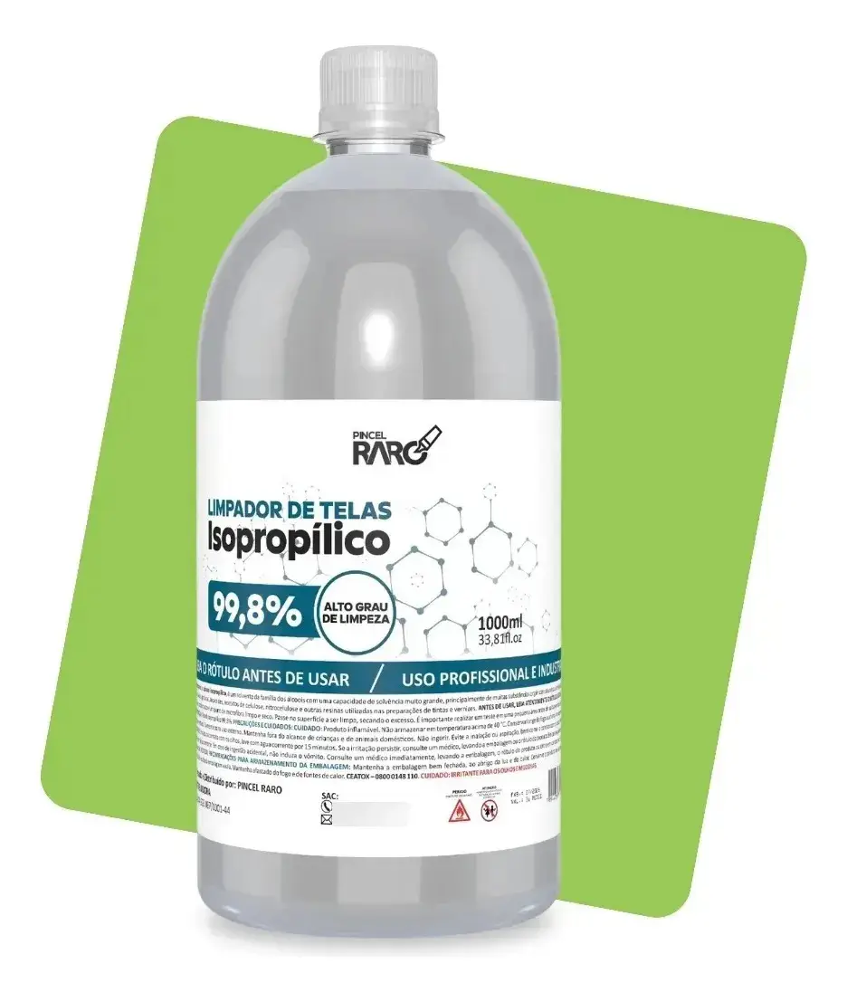 Álcool Isoprop 99,8% Limpador De Tela 1l Pincel Raro Limpeza Profunda Solvente Seca Rápido