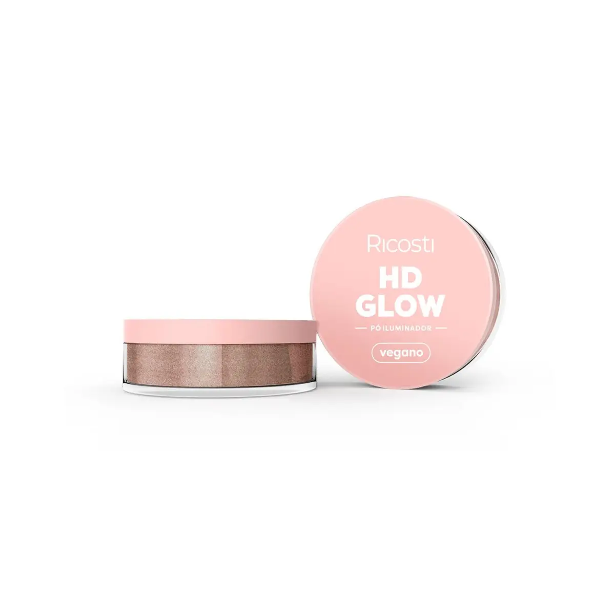 Ricosti Pó Iluminador HD Glow Vegano Bronze 4,5g Micropartículas HD Glow 100% Vegano
