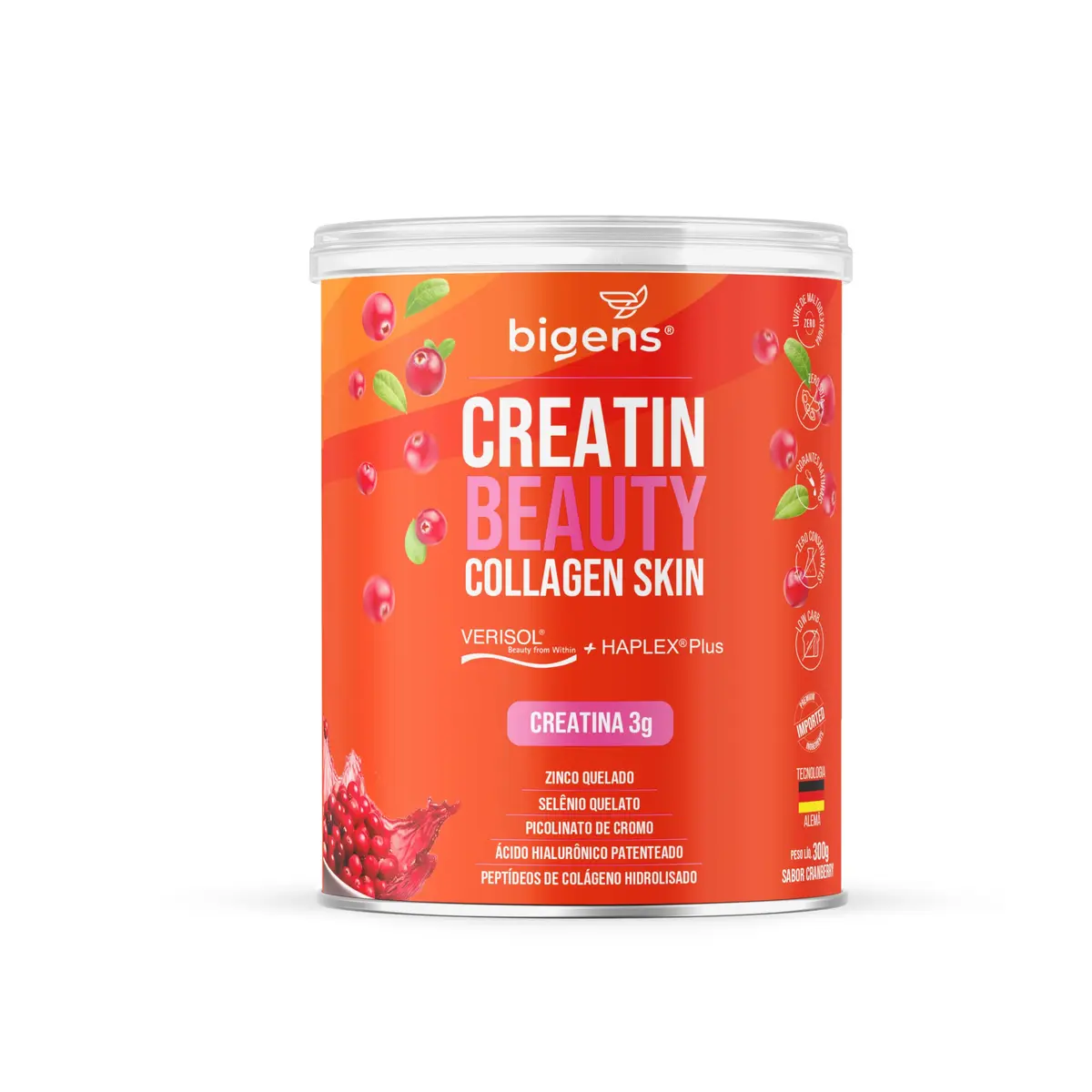 Creatin Beauty Collagen Skin, 3g de Creatina, Sabor Cranberry, 300g