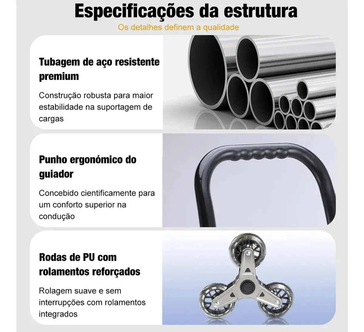 Carrinho De Compras Dobrável Sobe Escada Com Bolsa Térmica Frontal Rodas Triplas Feira Supermercado Reforçado Em Aço Oxford 600d Resistente 34 Litros thumbnail 2