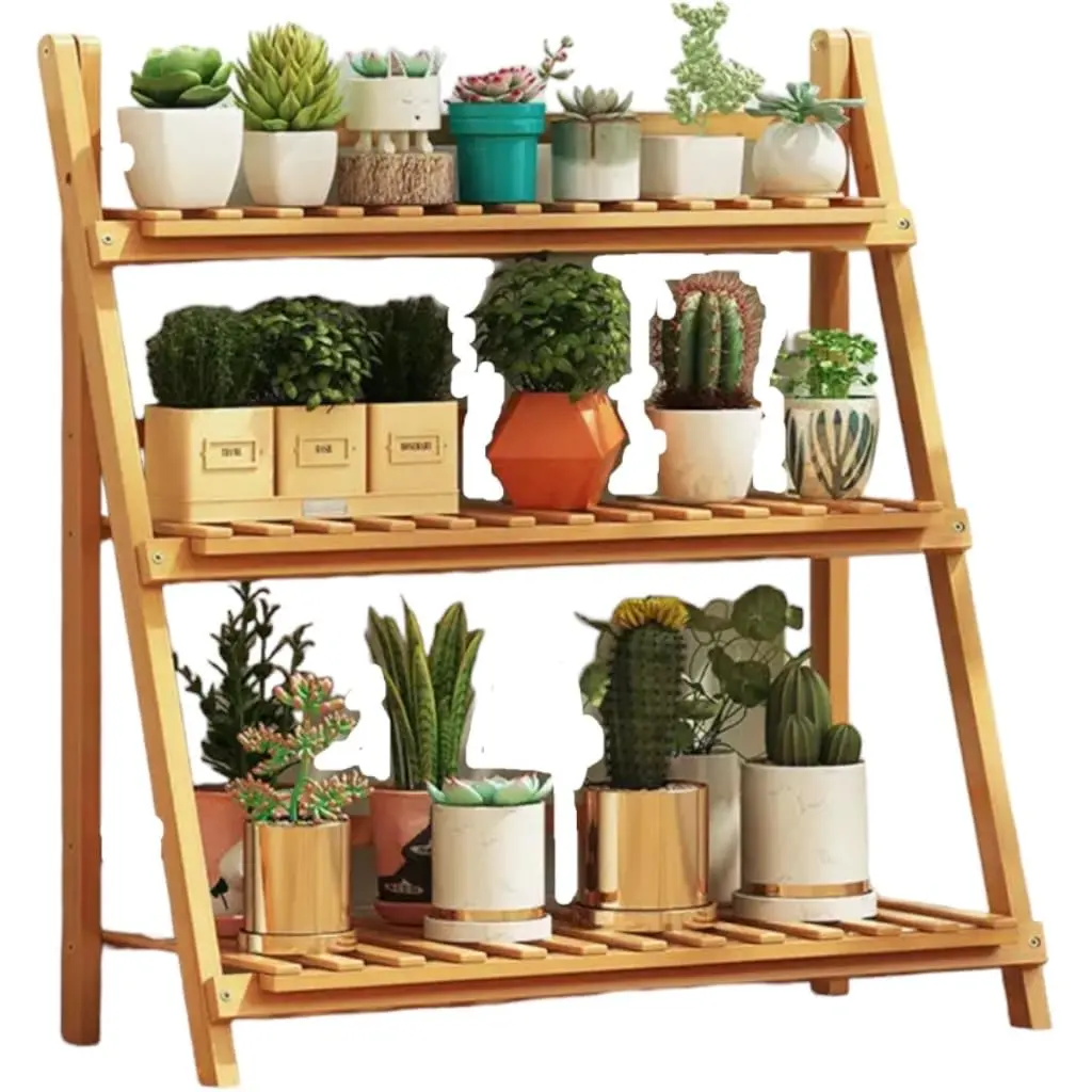 Suporte para plantas Estante jardim vertical, Floreira de madeira com prateleiras, Decorativa- Ideal para Varanda, Área Gourmet e Decoração de Interiores