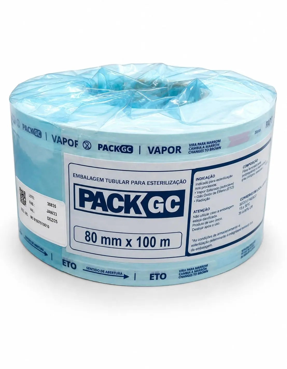Rolo Bobina Papel Grau Cirúrgico 8cm x 100m Esterilização Alicate Instrumental