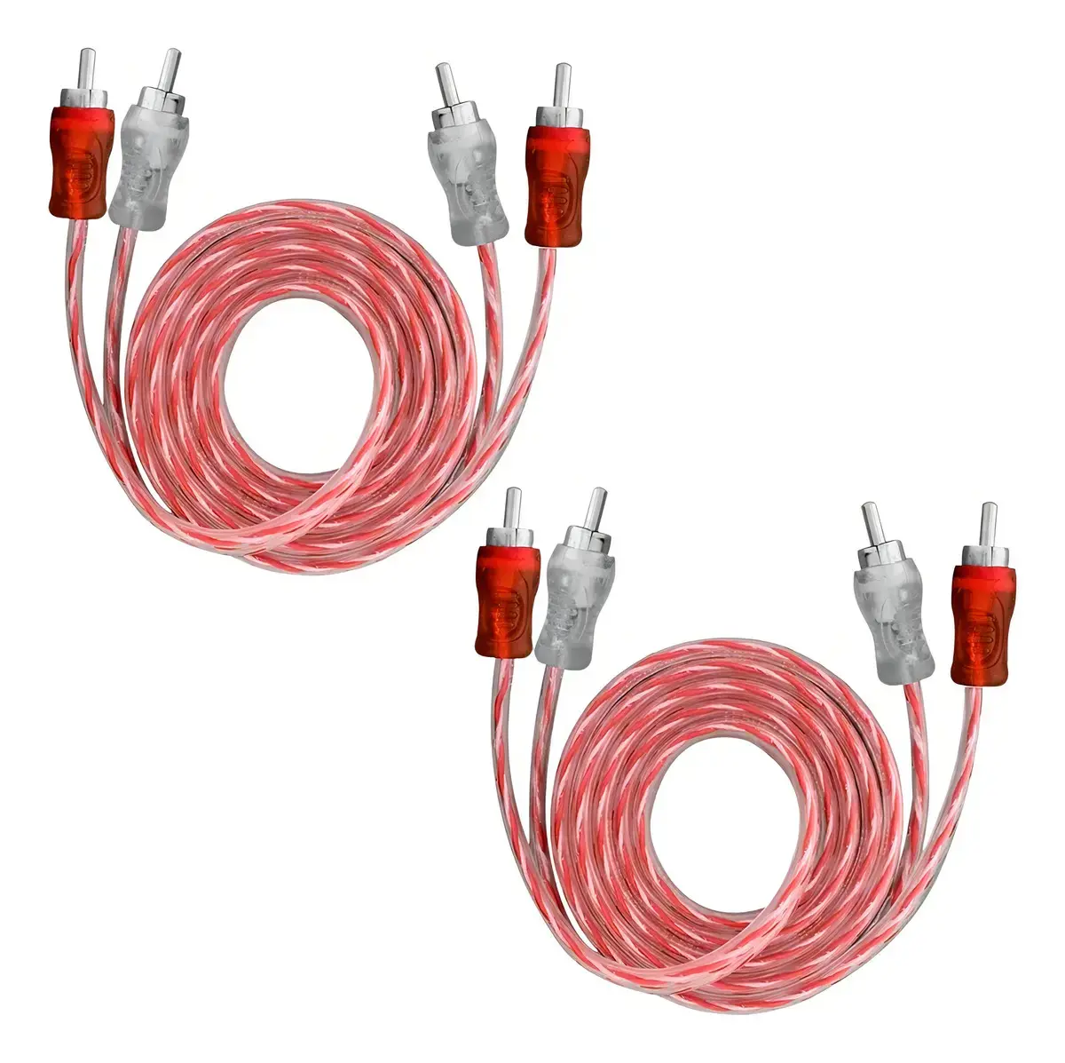 2x Cabo Rca Injetado 1m Plug Em Metal Espessura 4mm Tech One