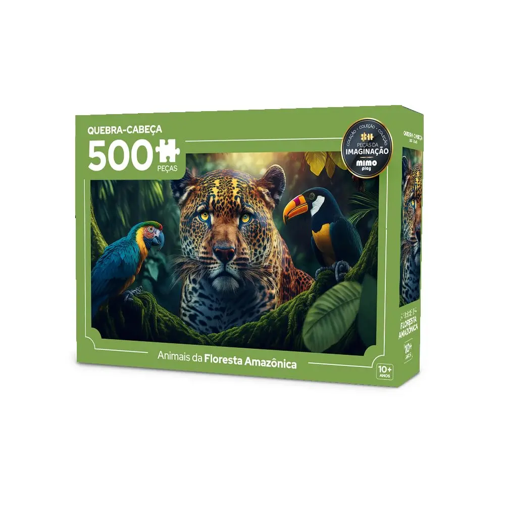 Quebra cabeça 500 peças Animais da Floresta Amazonica - Mimo brinquedos