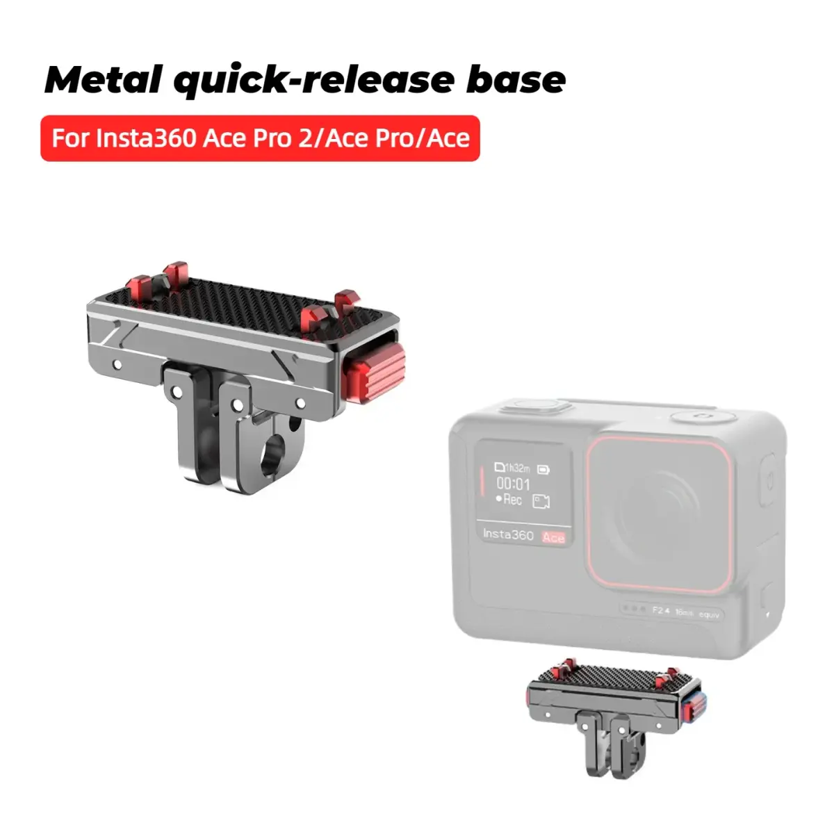 Adaptador magnético de liberação rápida para insta360 ace/ace pro one x2 gopro 12 11 10 câmera de ação tripé adaptador qr placa de montagem - 1
