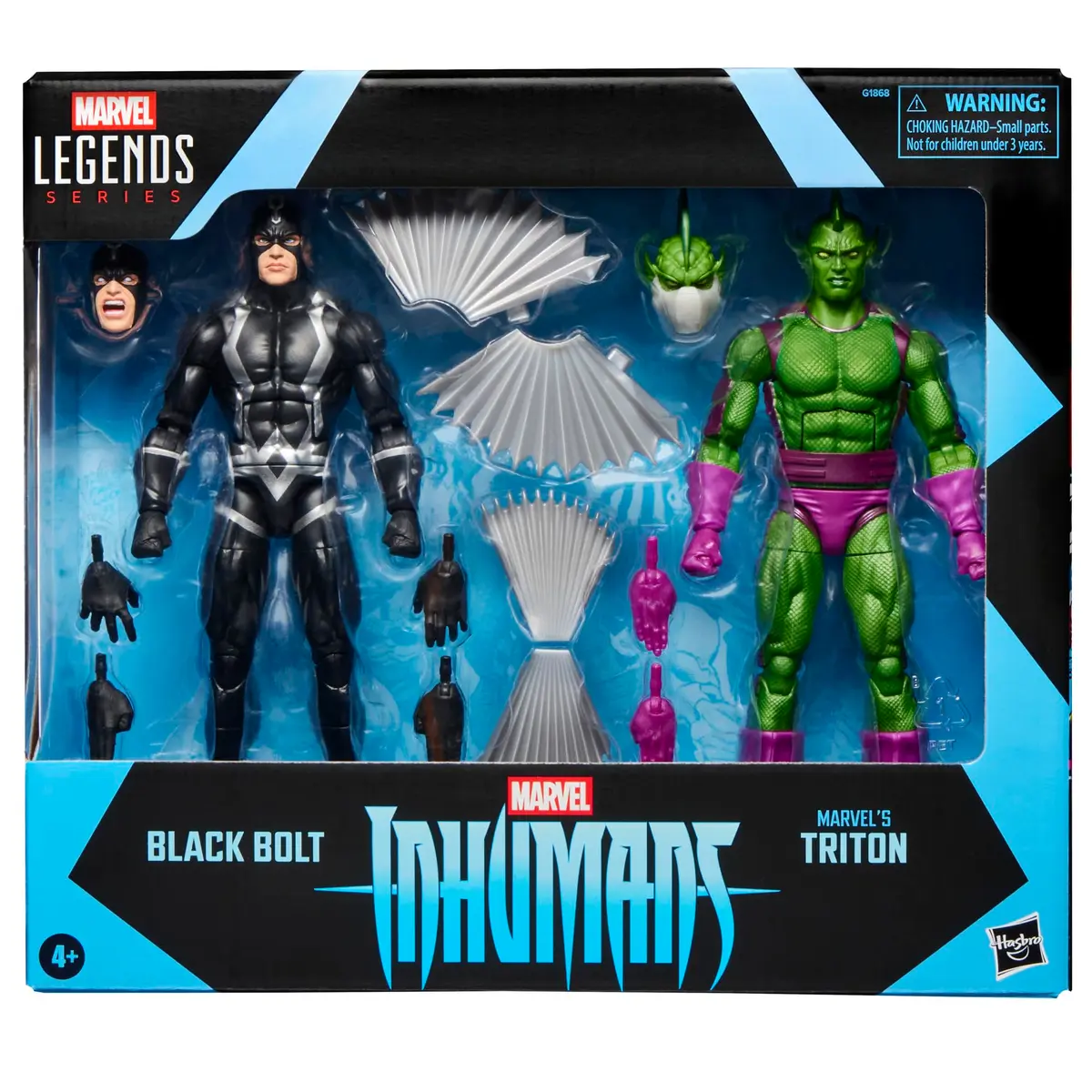 Marvel Legends Series Inhumans Black Bolt & Marvel's Triton, conjunto duplo de figuras de ação