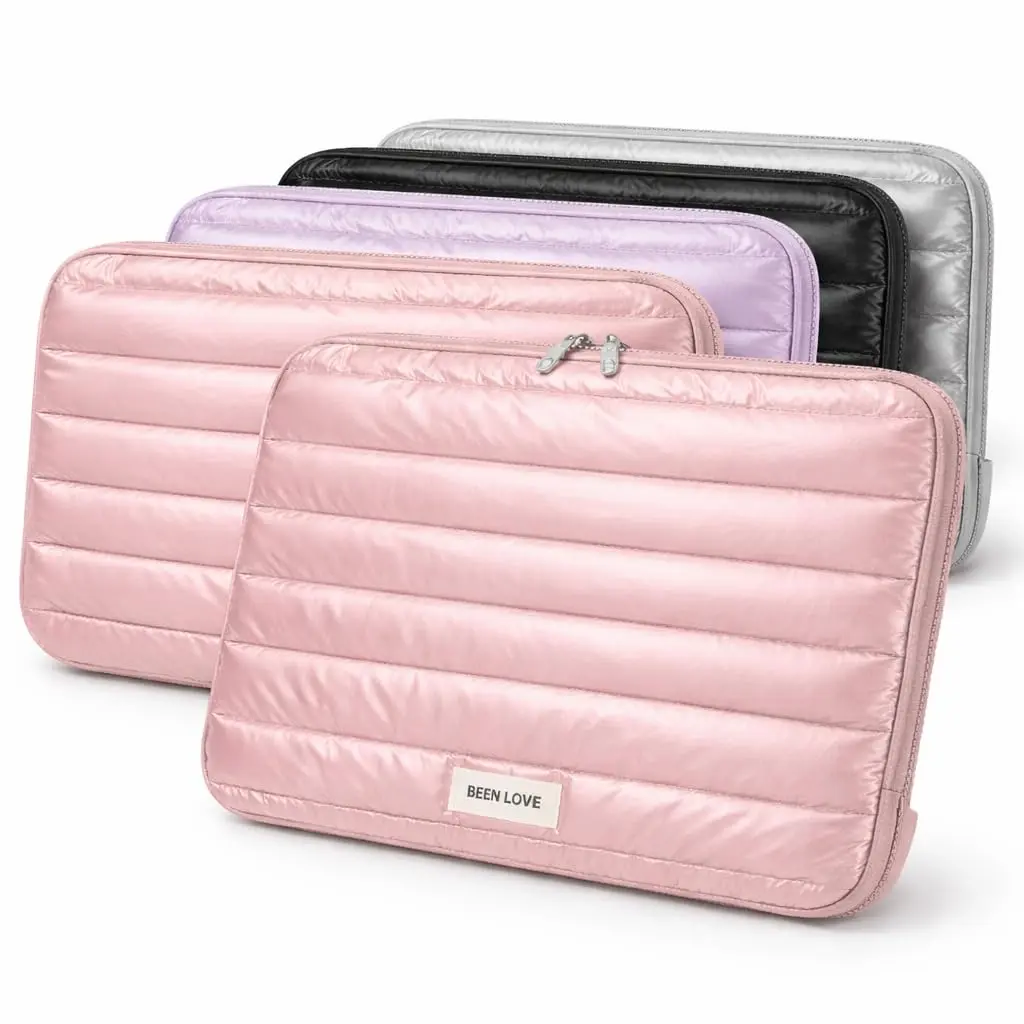 Bolsa para Notebook 14” 15” Sleeve Acolchoada Slim com Proteção Interna Macia Felpuda, Case Protetora com Zíper Duplo, Ideal para Mochila Trabalho Faculdade e Uso Diário (Preto) - 1