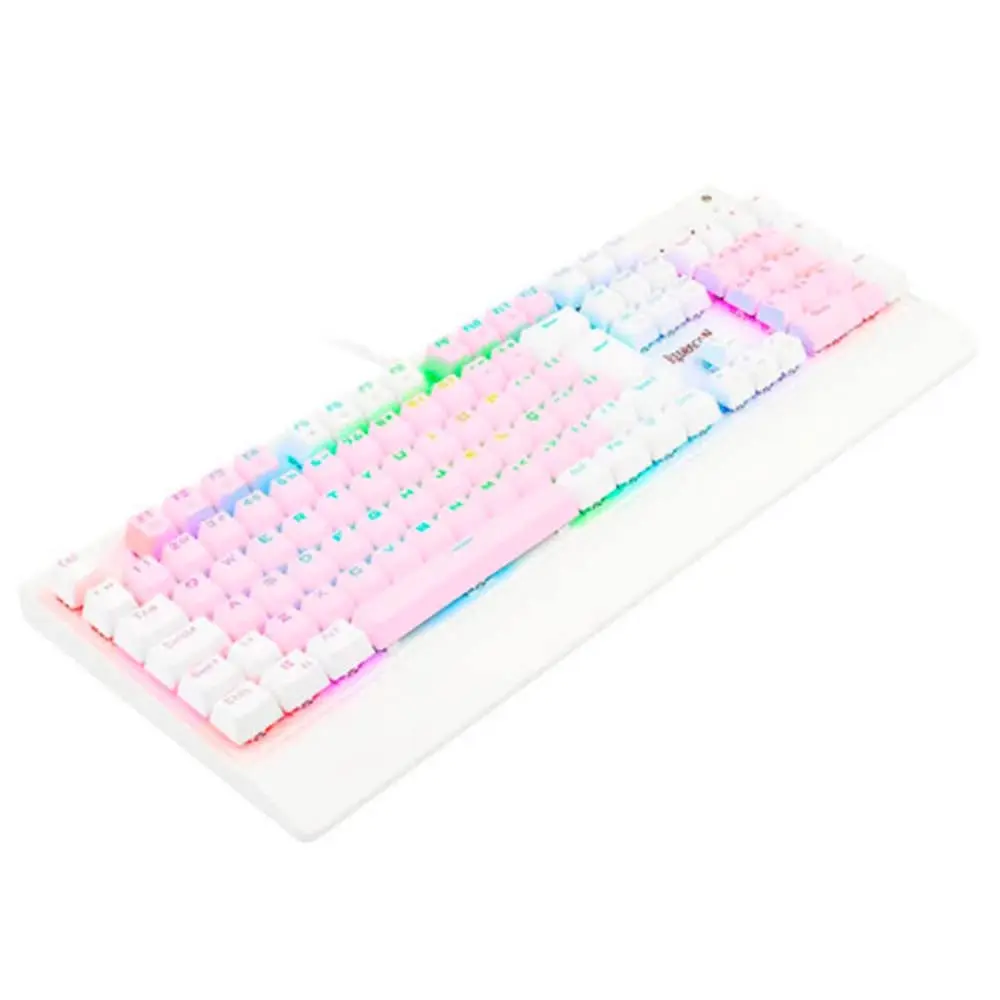 TECLADO MECANICO GAMER KALA RGB ROSA COM BRANCO SWITCH MARROM ABNT2 - 1