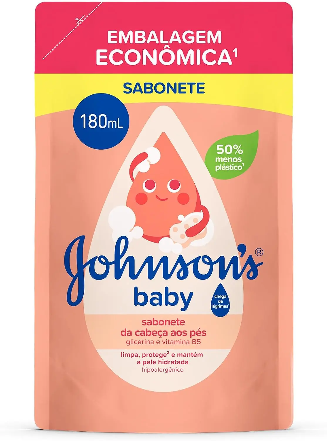 Sabonete Líquido de Glicerina Johnson's Baby, Da Cabeça aos Pés, 180ml - 1