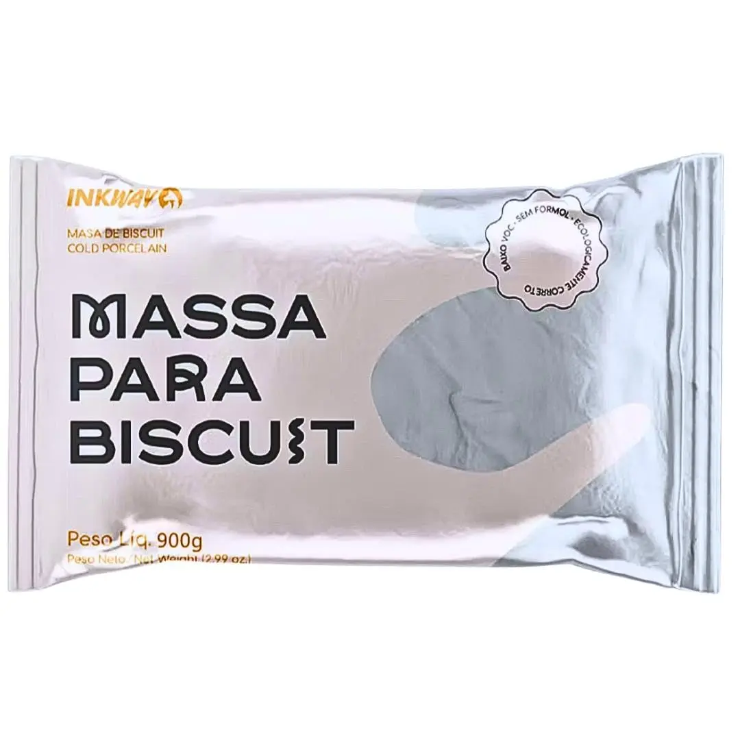 Massa Para Biscuit 900 Gramas Branco Para Artesanato - 1