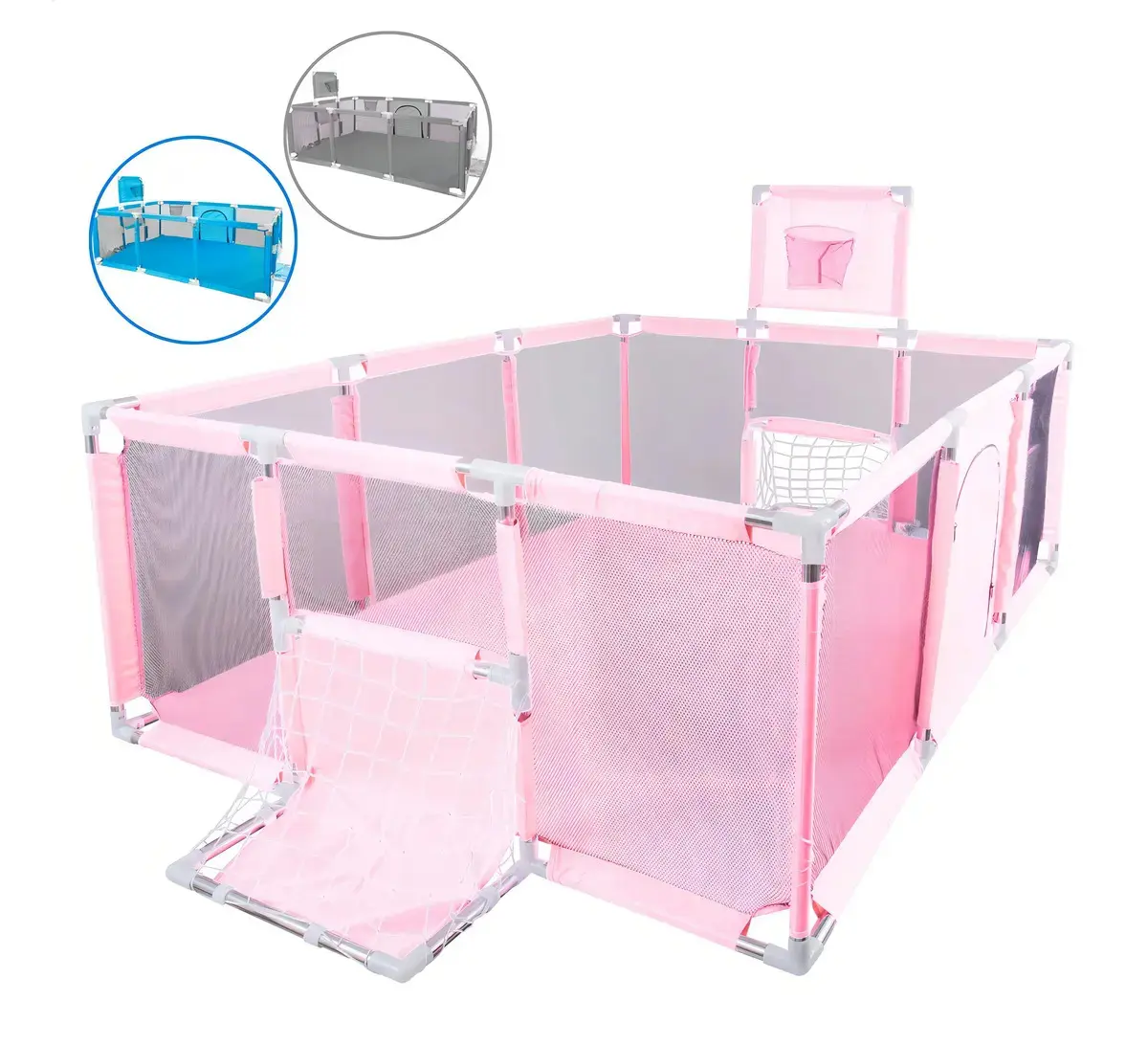 Cercadinho Bebê Infantil Chiqueirinho Grande Criança Baby Bear Rosa