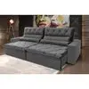 Sofá Retrátil Reclinável França 3,00 metros Suede Velut Cinza com Molas no Assento - King House - 1