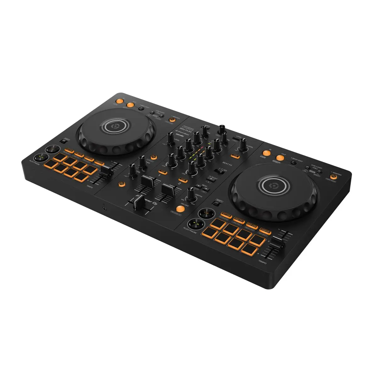 Pioneer DJ DDJ-FLX4 Controlador de DJ de 2 canais, 16 blocos, grafite | Para alunos e melhoradores, controlador de 2 canais de 2 deck, Smart Fader, Smart CFX, microfone e transmissão ao vivo, USB