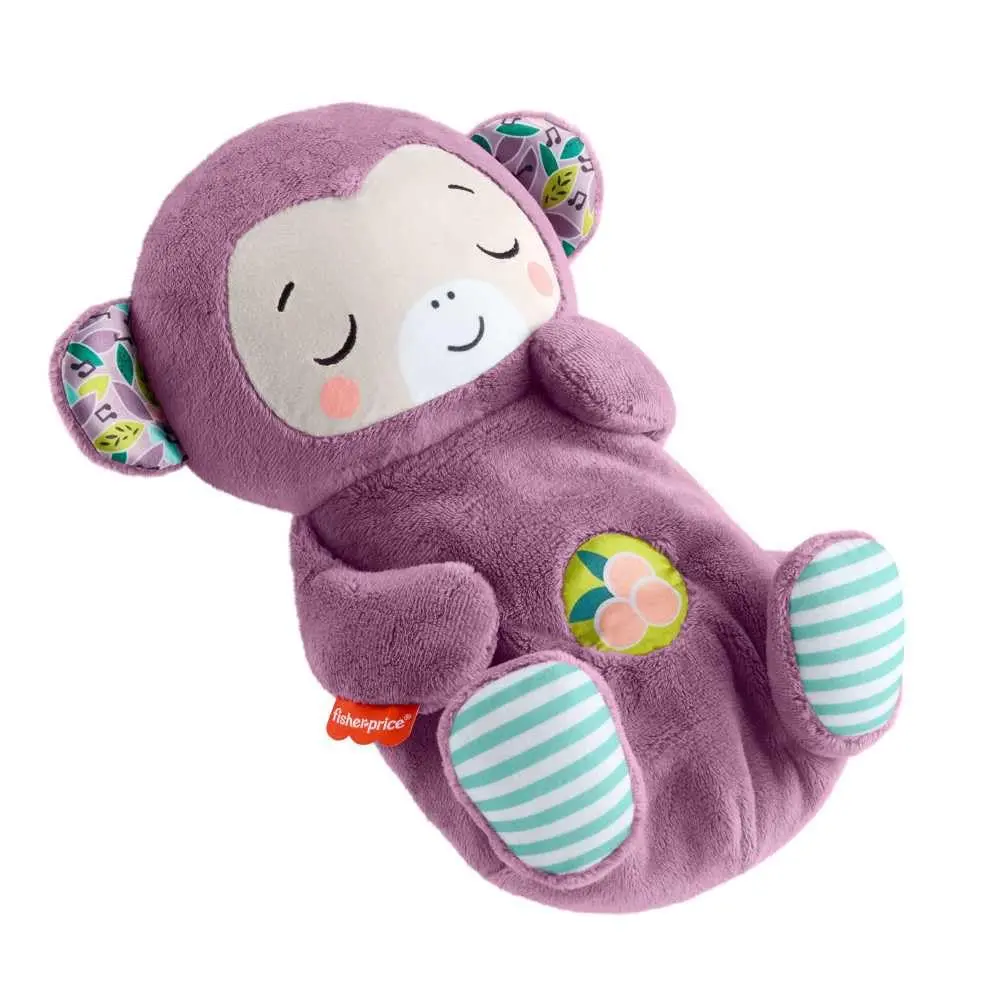 Macaquinho Musical de Pelúcia Fisher-Price Purple Monkey | Respiração Suave, Luzes, Até 30 Minutos de Sons - 1