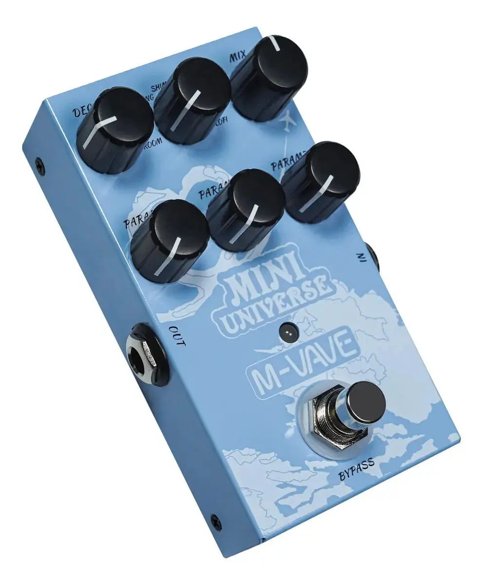 Pedal de Efeito M-Vave Mini Universe Reverb com 9 Tipos para Guitarra