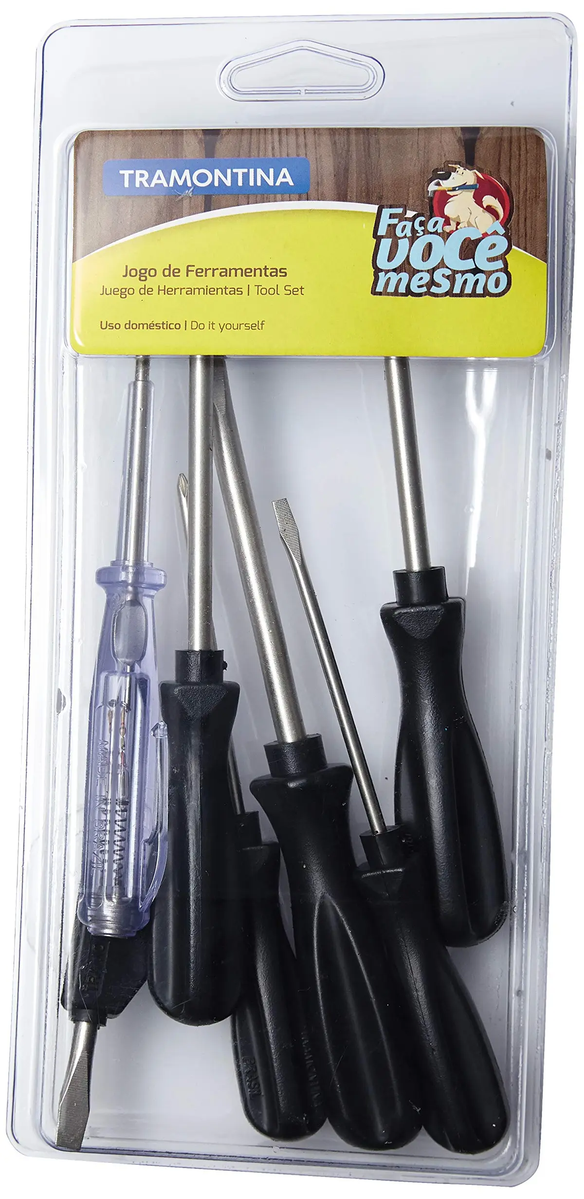 Tramontina 43408109, Kit Ferramentas 7 Peças, Sendo 5 Chaves de Fenda Chave Teste Chaveiro