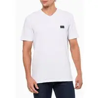 Camiseta Masculina Gola v Básica Logo No Peito Calvin Klein Jeans - Branco Camiseta Masculina Gola v Básica Logo No Peito Calvin Klein Jeans Branco Pp