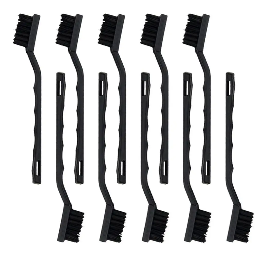 Escovas de Limpeza de Nylon para Instrumentos, Preto, 17cm, 10 Peças