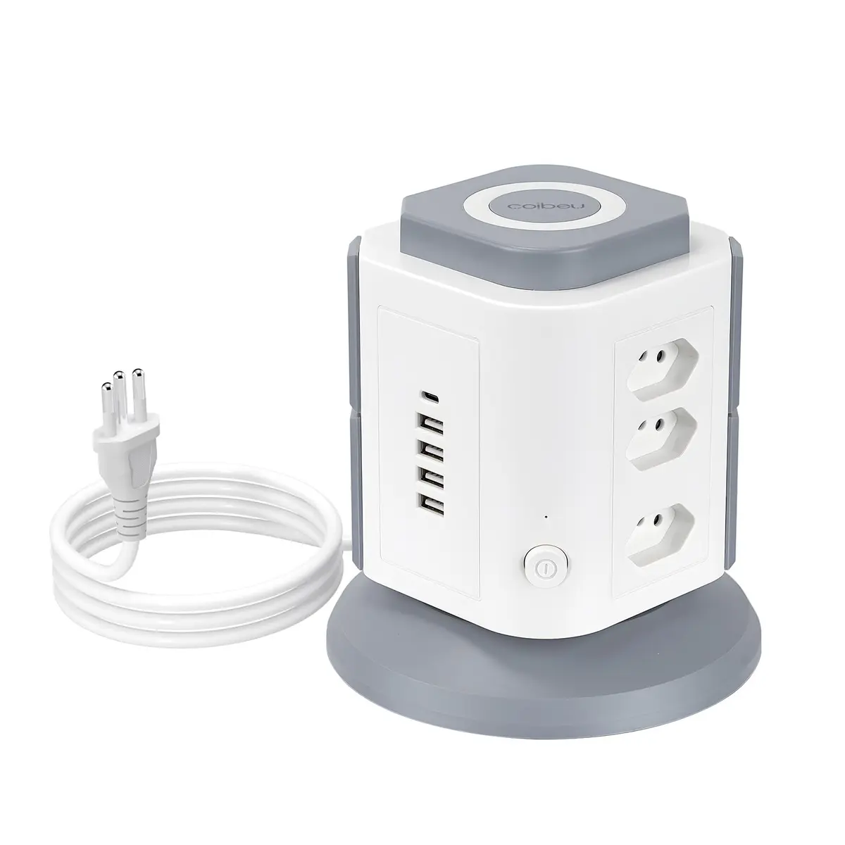 Filtro de Linha, Extensao Eletrica, Extensão Tomada, Torre de Tomada, Régua de Energia, 9 Tomadas, 4 Interfaces USB, 1 Porta USB Tipo-C, Suporte a Tensão de 110-220V, Potência de 2200W - 1