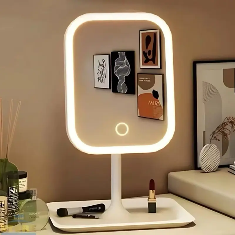 Espelho Decorativo com LED de Mesa Redondo / Quadrado - 1