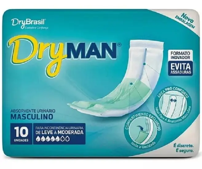 Absorvente Urinário Masculino Adulto com Gel com 10 Unidades - 1