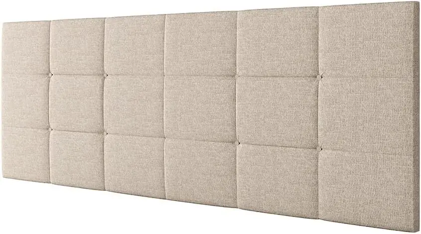 Cabeceira Estofada Suspensa Bia 1.40 Cama Box Casal Decoração Quarto Casal Móveis (Bege Linho)