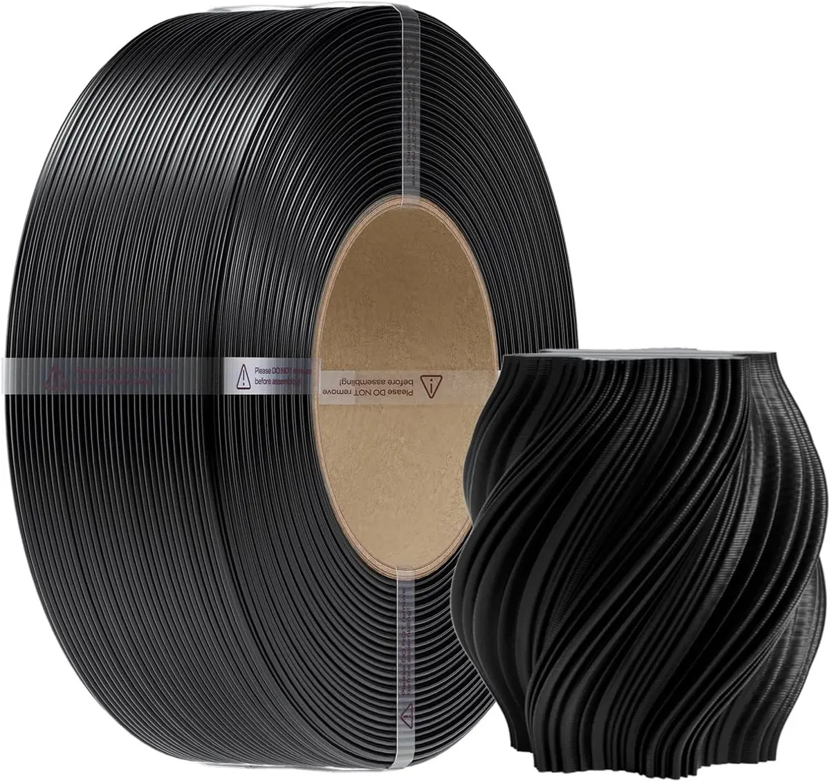 Creality Recarga de filamento PETG, 1,75 mm, 1 kg, sem bobina (para bobinas reutilizáveis Bambu Lab), filamento para impressora 3D de alta precisão ±0,02 mm, inodoro e à prova de umidade, preto