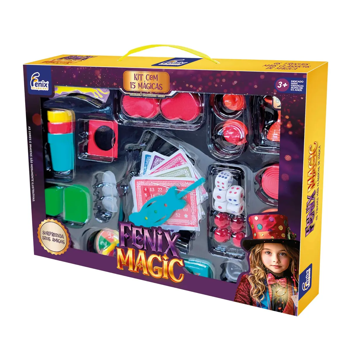 Kit Fenix Magic 15 Mágicas, Kit De Truques De Mágica Infantil, Brinquedo Educativo E Recreativo, Para Crianças A Partir De 6 Anos, Fenix Brinquedos - 1