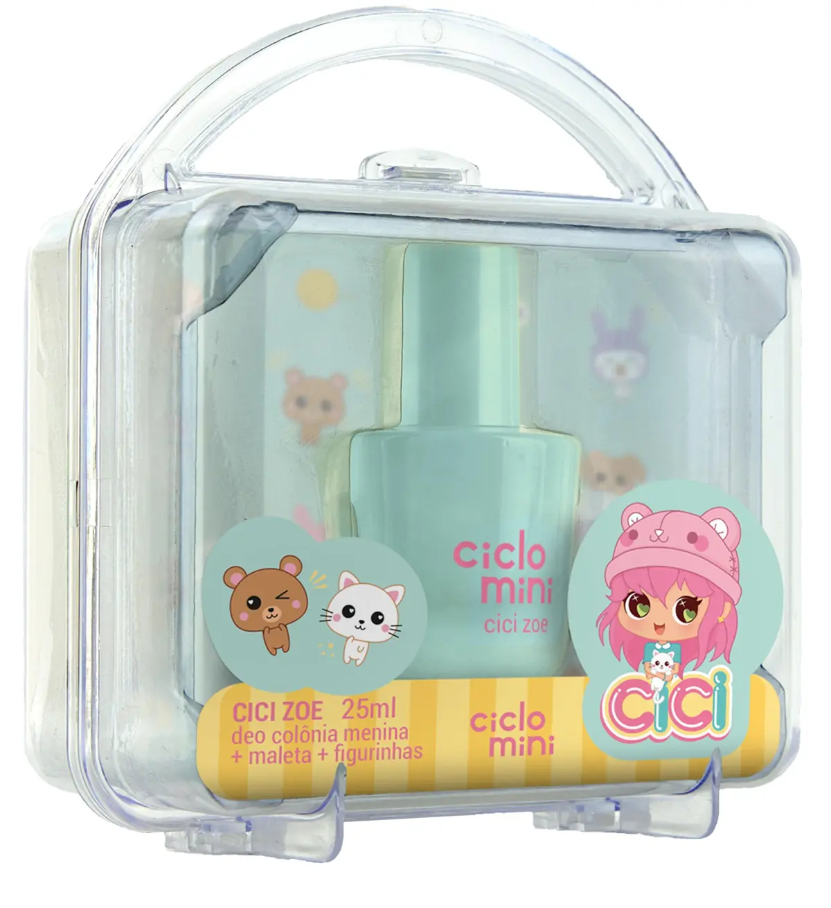 Maletinha Deo Colônia Cici Zoe 25ml Perfume Infantil Kids