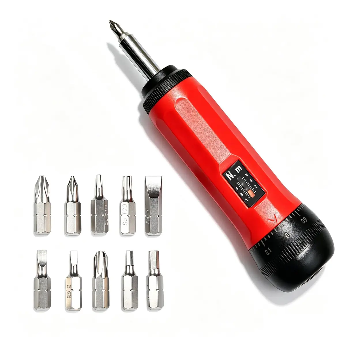 Chave de Torque 1/4 Pol, 1-6 N·m, Mandril de Liberação Rápida | 10 Pontas, para Bike, Eletrônicos e Montagem de PC