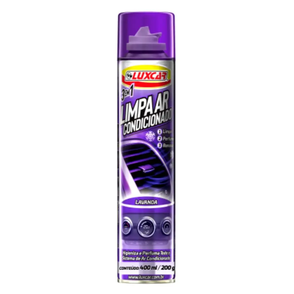 Luxcar Limpa Ar Condicionado 400ml – Limpa Todo o Sistema com Agradável Fragrância