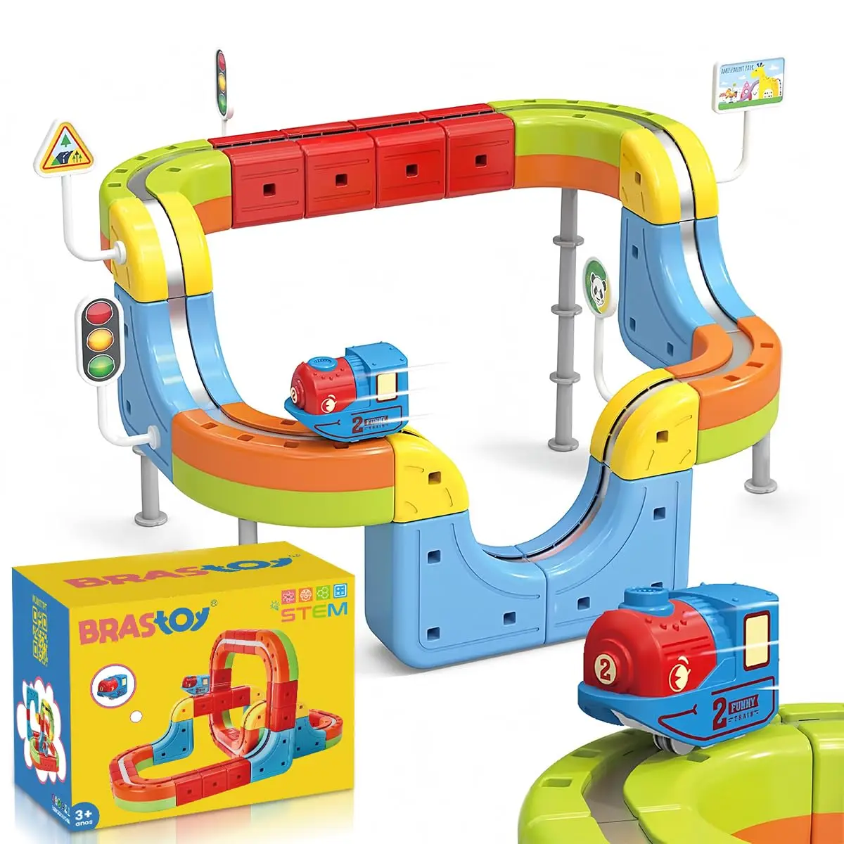 Brastoy Blocos de Montar Magnéticos Construção STEM Brinquedo Infantil Educativo (128 Peças)
