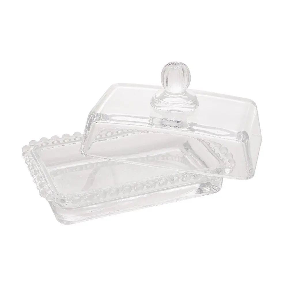 WOLFF - Manteigueira de Cristal com Tampa Pearl 17cm x 10,5cm x 10cm