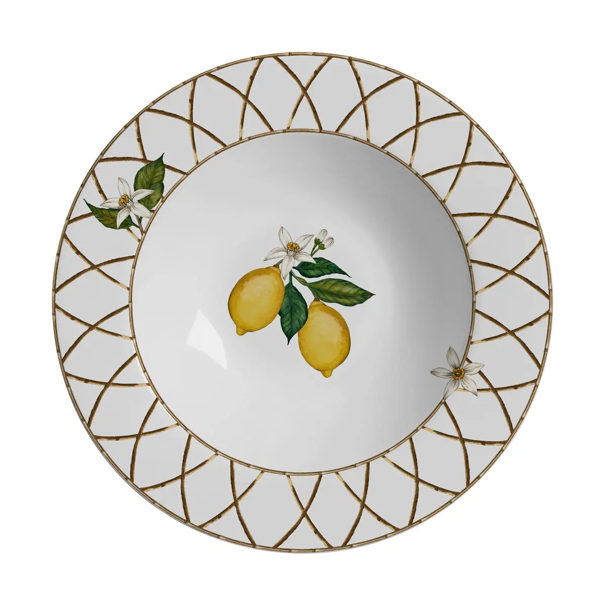 Alleanza Siciliano 1023 Conjunto de 6 Pratos, Padrão, Branco/Marrom/Amarelo - 1