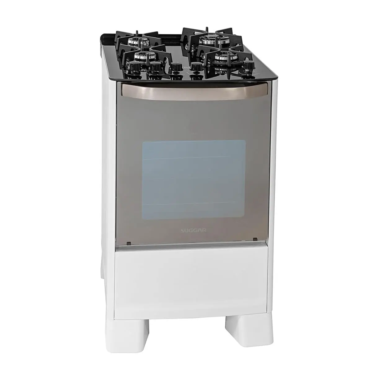 Fogão Master Grill Branco Mesa De Vidro 4 Bocas Tripla Chama 110V Suggar - 1