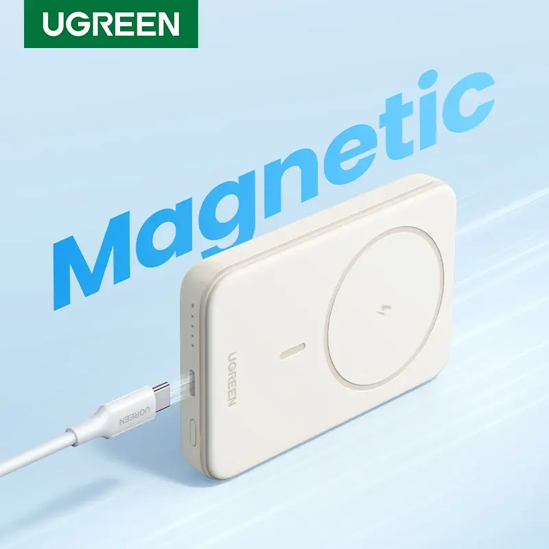 UGREEN 5000mAh Power Bank Magnético Mini Portátil PD 15W Carregamento Rápido Sem Fio PowerBank para iPhone 17 16 15 Pro Max 14 13 17pro
