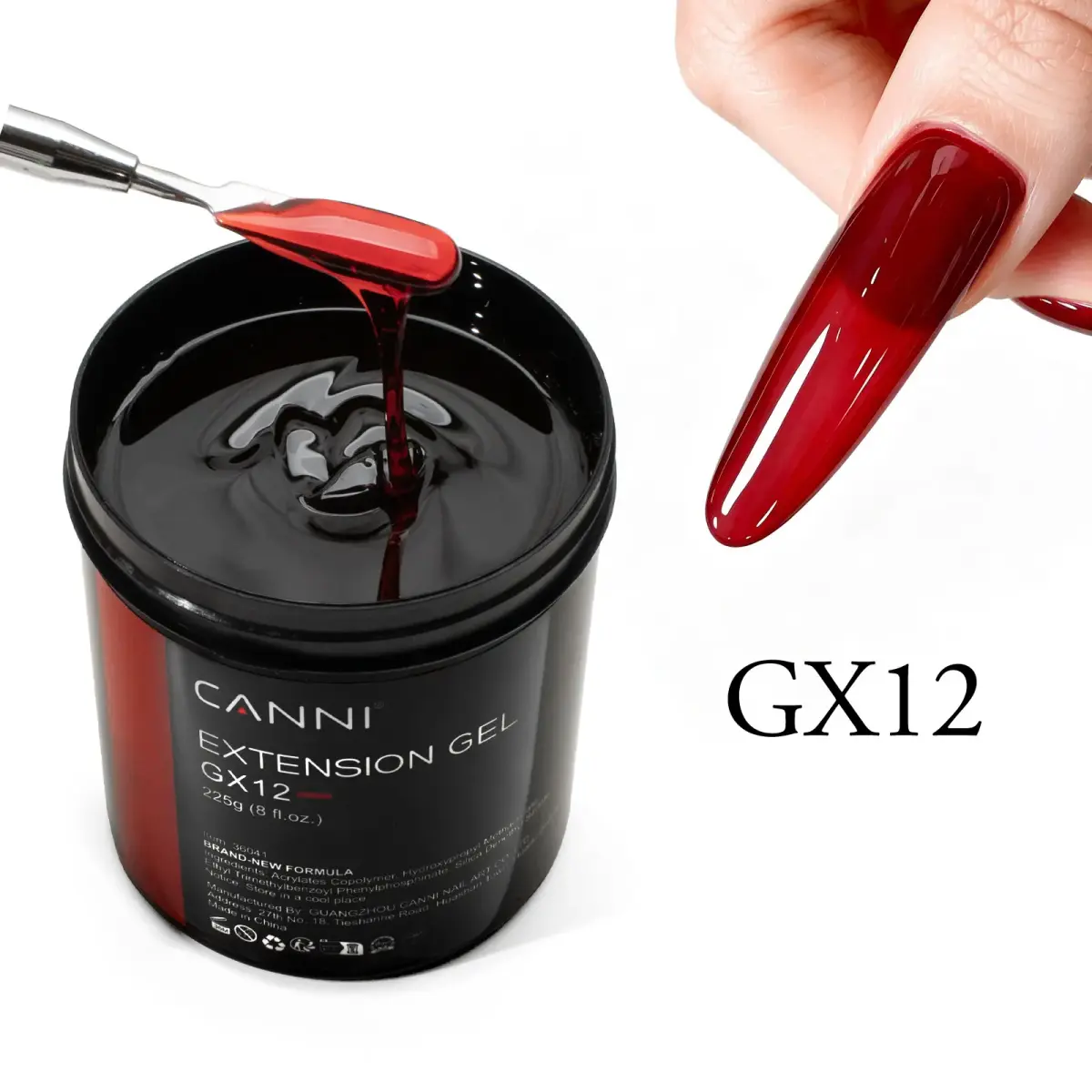 Gel Acrílico Francês CANNI 225g para Extensão de Unhas, Removível com LED, Cor Camuflada, Gel Duro de Secagem Rápida para Construção de Unhas