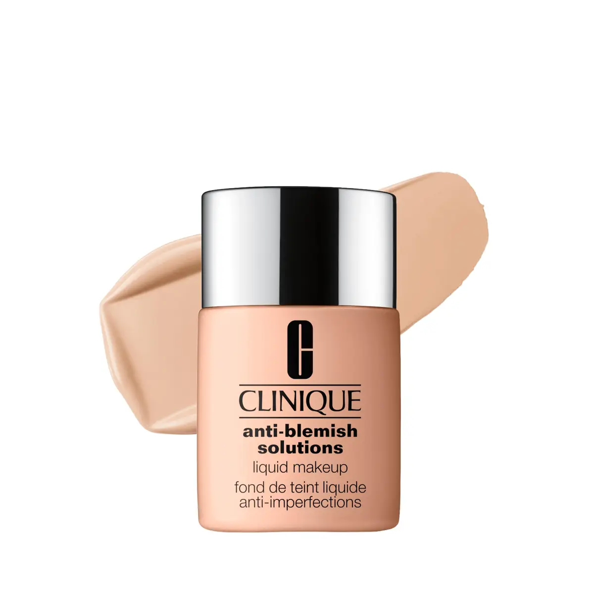 Base Líquida para Acne Clinique Anti-Blemish Solutions | Cobertura média com acabamento matte natural, desobstrui os poros, com 0,5% de ácido salicílico, CN 28 Ivory, 30ml