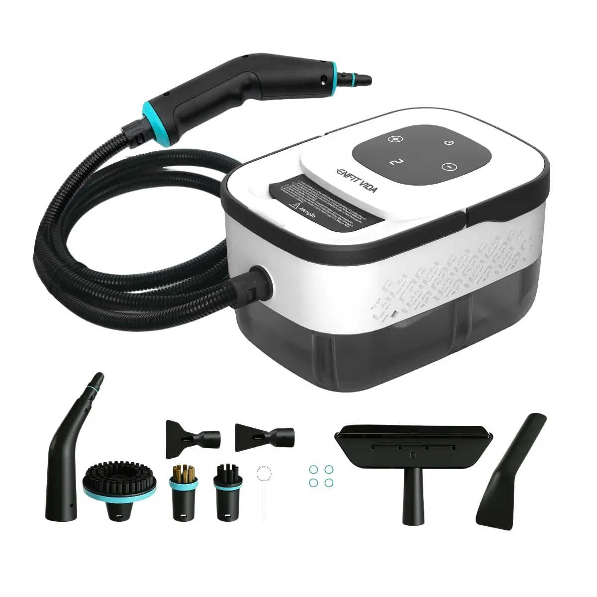 Limpador de Vapor Portátil Alta Pressão e Alta Temperatura 2500W 4Bar 105°C, 8 Níveis de Ajuste de Vapor, Reservatório 1250ml, 8 Bocais de Limpeza, para Cozinha,Casa,Banheiro, Veículos e Passar Roupas - 1