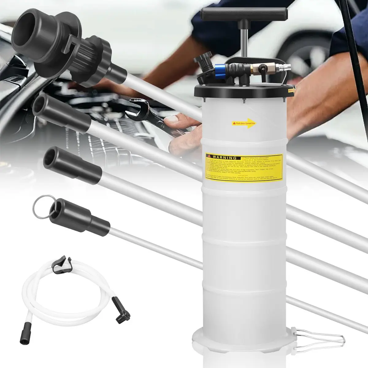 Bomba Extratora Manual Óleo de 6.5L, Bomba Extratora de Fluido, Bomba de Troca de Óleo, para Automotivo Pneumática/Extrator