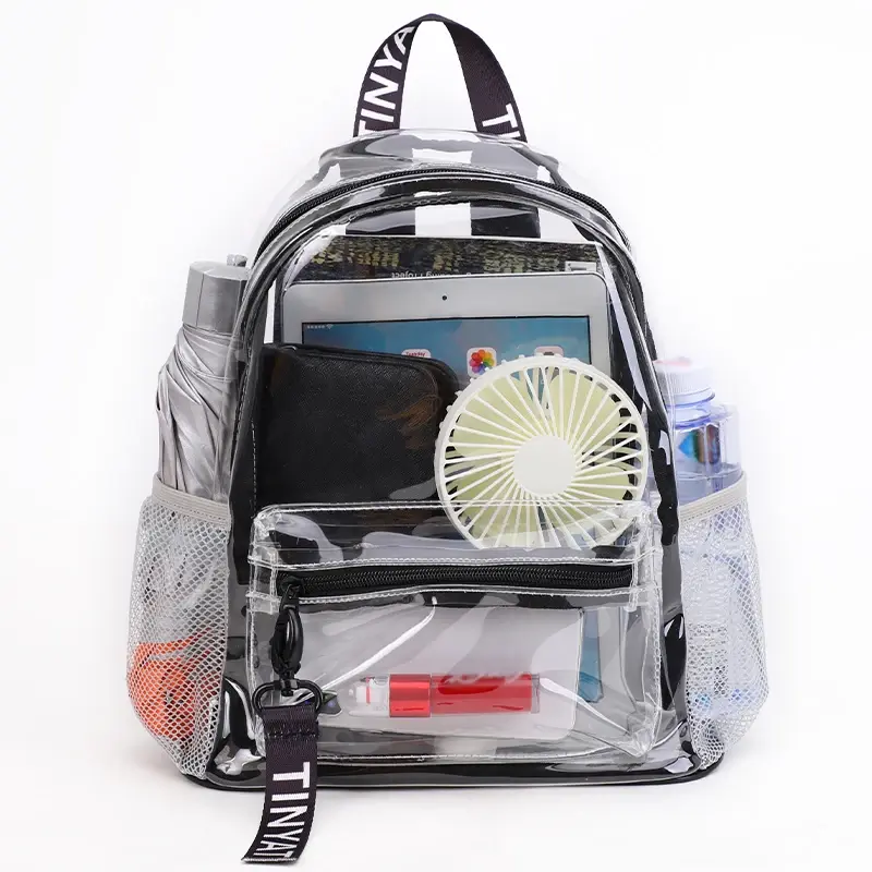 Tinyat resistente transparente claro mochila feminina esportes viagem escola notebook mochilas grande capacidade estudante saco meninas