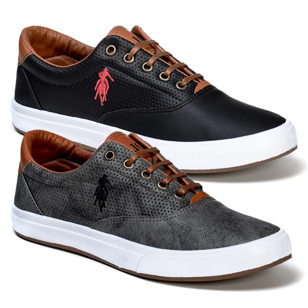 Kit 2 Tênis Masculino da Polo Casual Leve Confortável Dia a Dia 38-44