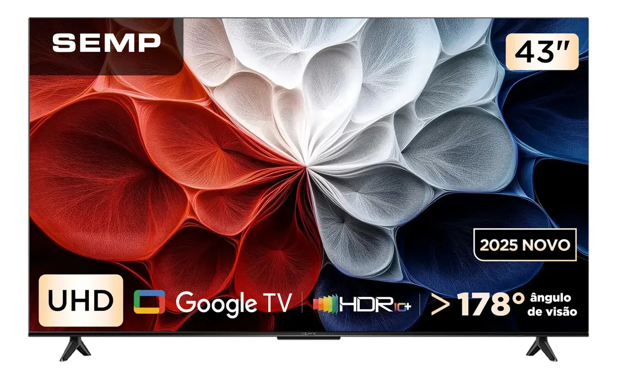 Smart Tv Semp 43 Polegadas Led Hva 4k S62 Wifi Bluetooth Google Tv 3 Hdmi Hdr10+ Dolby Audio 43s62 - 1