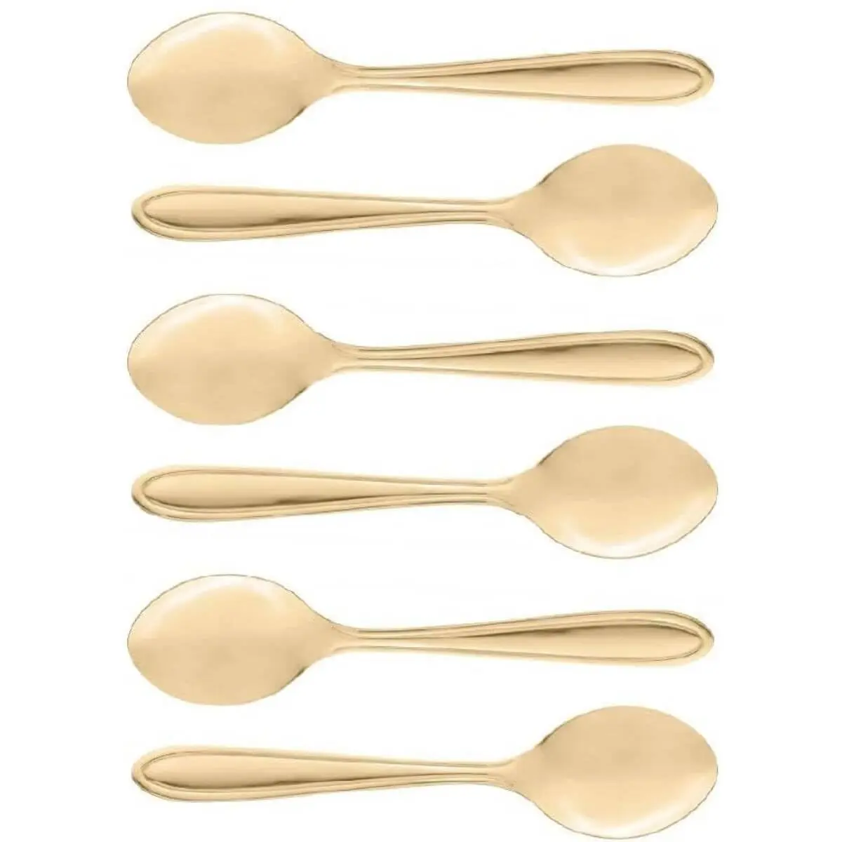 LYOR - Conjunto 6 Colheres de Café Gastro Dourado Aço Inox