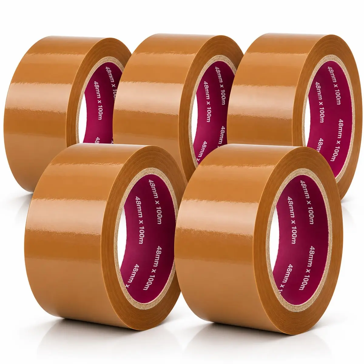 Fita Adesiva Marrom 48mm x 100m Kit 5 Rolos para Embalagem | Alta aderência para fechamento de embalagens